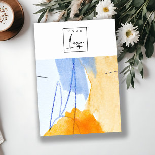 Carte De Visite Écran Abstrait du logo d'art jaune bleu