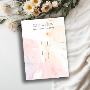 Carte De Visite Écran Abstrait Pink Aquarelle Pince à cheveux