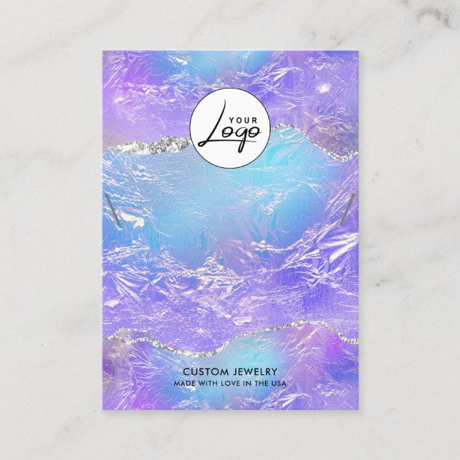 Carte De Visite Écran Bracelet de logo bleu et violet (Devant)