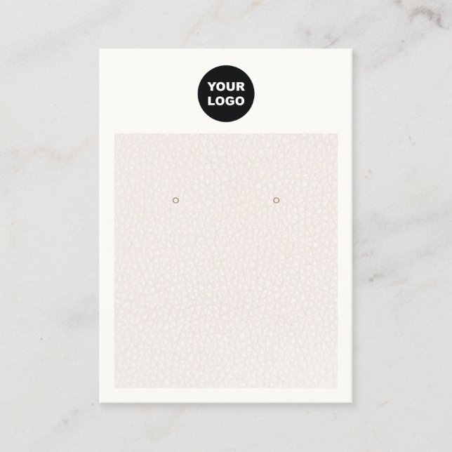 Carte De Visite Écran Chic Ajouter Logo En Cuir Rose Bleu (Devant)