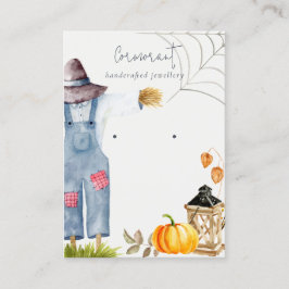 Carte De Visite Écran Chic Automne Citrouille Scarecrow