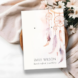 Carte De Visite Écran Chic Boho Dreamcatcher Aquarelle