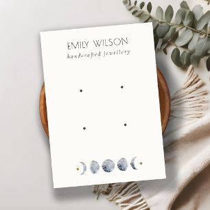 Carte De Visite Écran Chic Lune Céleste Aquarelle 2 oreilles