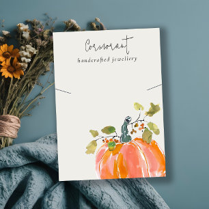 Carte De Visite Écran Citrouille couleur d'aquarelle automne