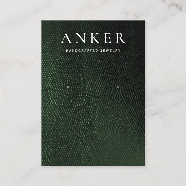 Carte De Visite Écran cool en cuir vert foncé (Devant)