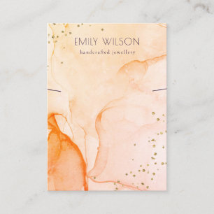 Carte De Visite Ecran couleur Aquarelle Jaune Orange Collier Textu