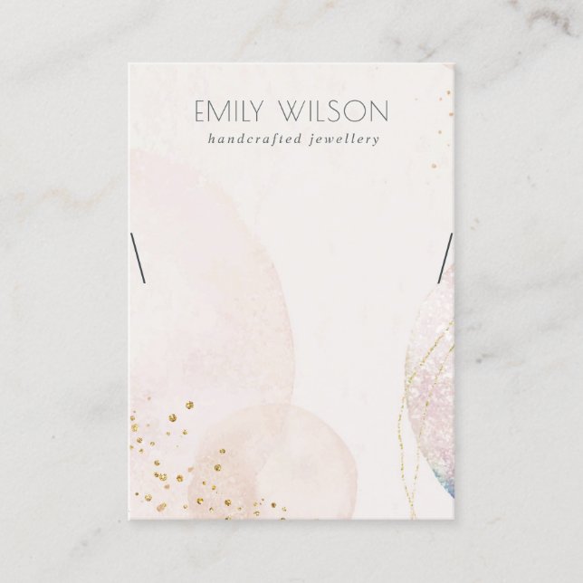 Carte De Visite Écran couleur or Abstrait Blush (Devant)