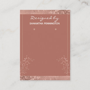 Carte De Visite Écran d'affichage Rose Gold Floral