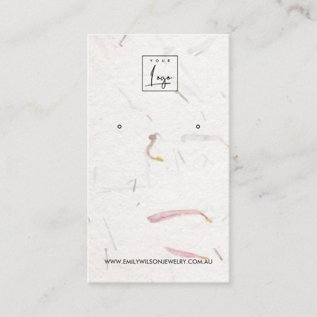 CARTE DE VISITE ÉCRAN D'APPROVISIONNEMENT EN PAPIER BLANC EN PÉTAL (Devant)