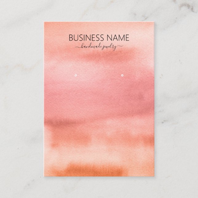 Carte De Visite Ecran d'aquarelle rose orangé de la Terre (Devant)