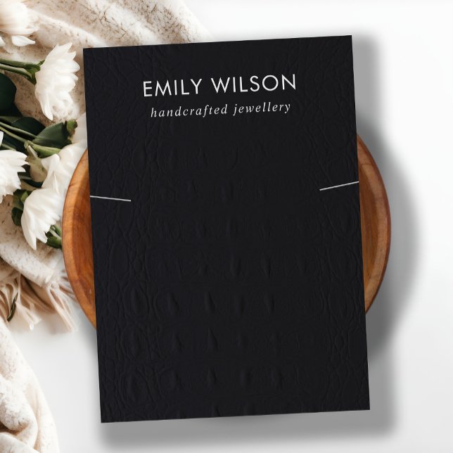 Carte De Visite Écran de bande de collier en cuir noir (Créateur téléchargé)