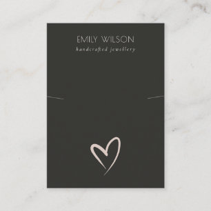 Carte De Visite Écran de bande simple Black Blush Heart