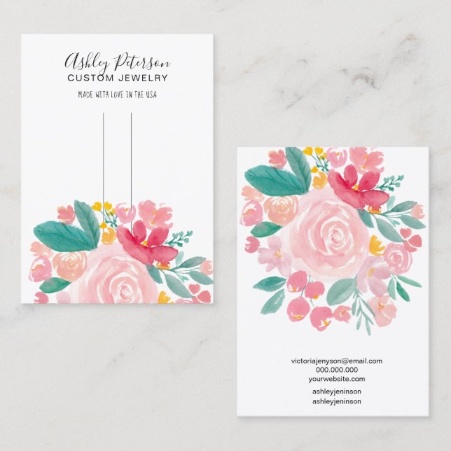 Carte De Visite Écran de barrette à cheveux rose (Devant / Derrière)