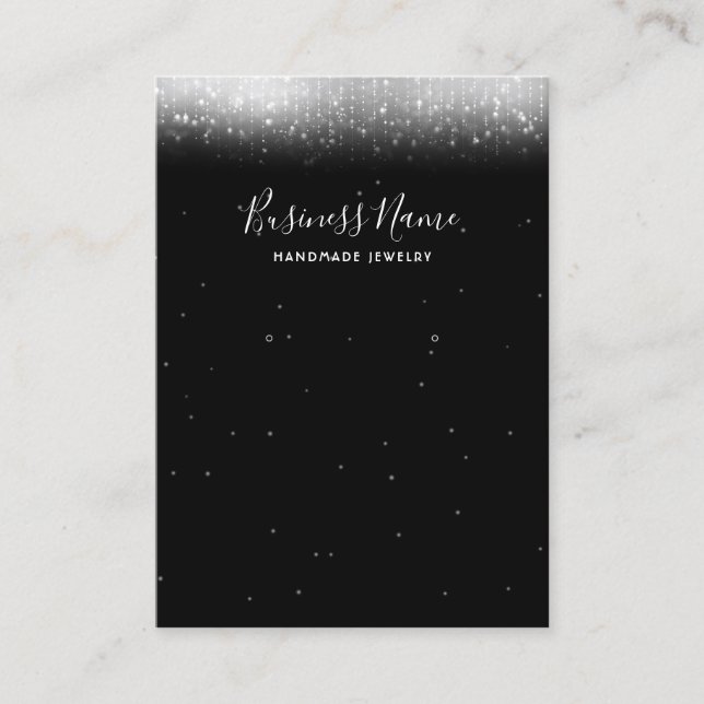 Carte De Visite Écran de bijoux à oreille noir glam (Devant)