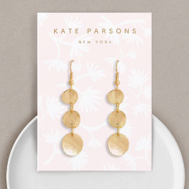 Carte De Visite Écran de bijoux à oreille rose pâle