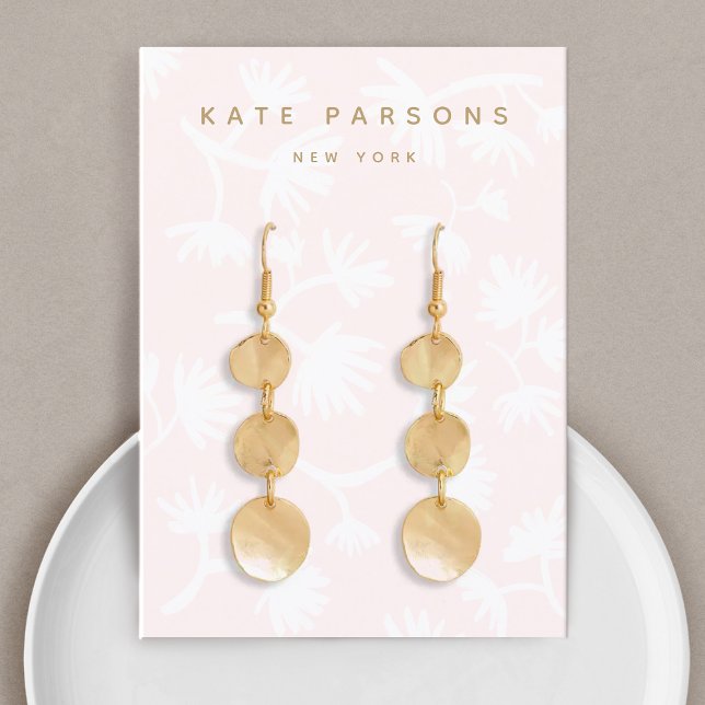 Carte De Visite Écran de bijoux à oreille rose pâle (Créateur téléchargé)