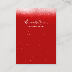 Carte De Visite Écran de bijoux à oreilles en rouge glam