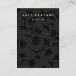 Carte De Visite Écran de bijoux à oreilles florales noires