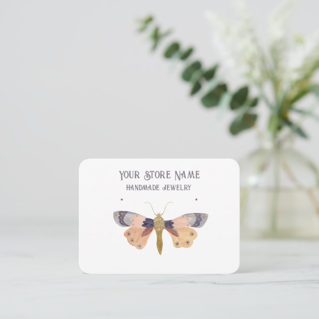 Carte De Visite Écran de bijoux en aquarelle personnalisable (Debout devant)