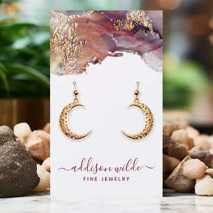 Carte De Visite Écran de bijoux en encre couleur or violet