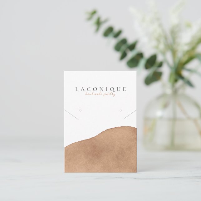 Carte De Visite Écran de bijoux | Neutre | Beige | Aquarelle  (Debout devant)