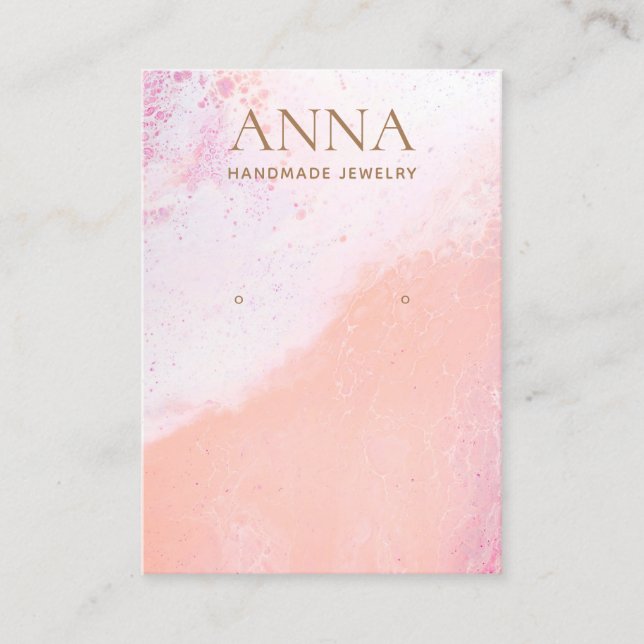Carte De Visite Écran de bijoux Peach Pink Beach (Devant)