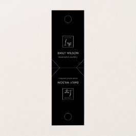 Carte De Visite Écran de collier blanc noir minimal chic