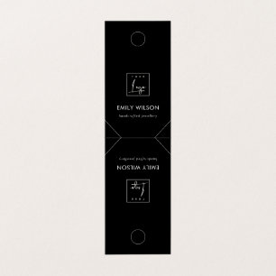 Carte De Visite Écran de collier blanc noir minimal chic