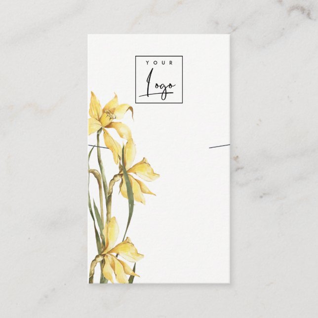 Carte De Visite Écran de collier de logo floral jaune mignonne (Devant)