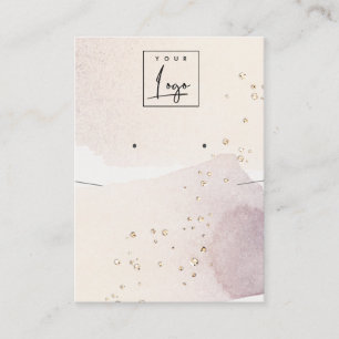 Carte De Visite Écran de collier d'oreille Abstrait or violet