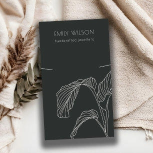 Carte De Visite Ecran de collier noir blanc de palme feuilleté