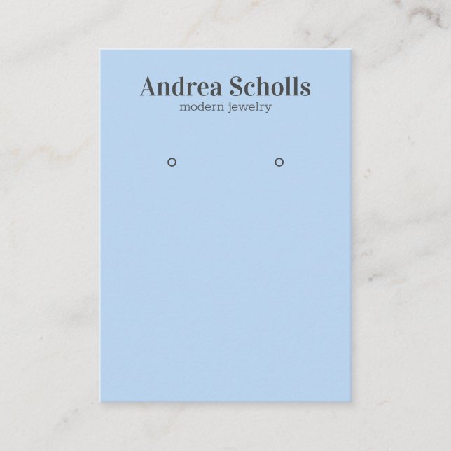 Carte De Visite Écran de joaillerie en poudre bleu chic gras (Devant)