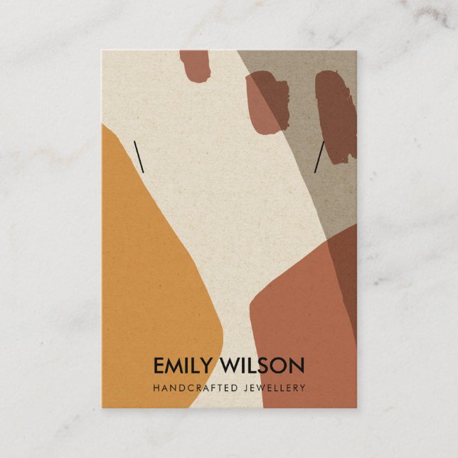 CARTE DE VISITE ÉCRAN DE LA COUCHE D'ART TERRACOTTA ABSTRAITE MODE (Devant)