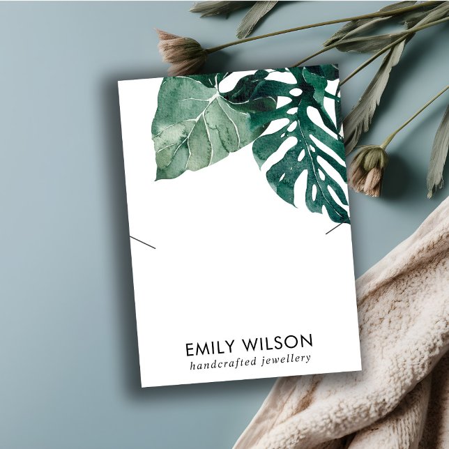 CARTE DE VISITE ÉCRAN DE LA FAUNE DE LA MOSTERA VERTE TROPICALE (Créateur téléchargé)