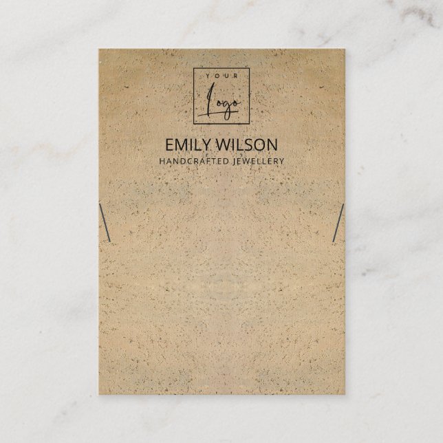 CARTE DE VISITE ÉCRAN DE LOGO DE TEXTURE DE TERRACOTTE RUSTIQUE (Devant)