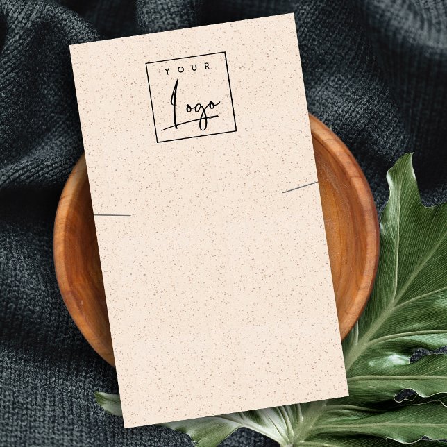 Carte De Visite Écran de logo en céramique rose pâle (Créateur téléchargé)