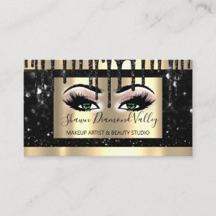Carte De Visite Écran de maquillage professionnel Gold Black Driv