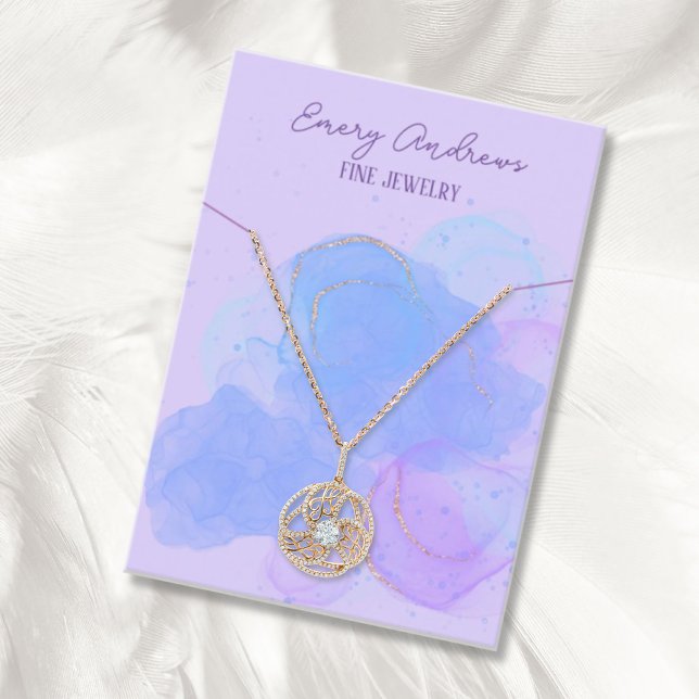 Carte De Visite Écran de porte-bijoux de créateur violet (Créateur téléchargé)