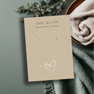 Carte De Visite Écran De Porte D'Oreille Simple Kraft Blush Heart
