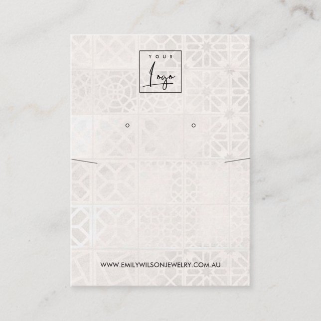 CARTE DE VISITE ÉCRAN DE RECHERCHE DE LA TEXTURE DU TILE MAROCAIN (Devant)