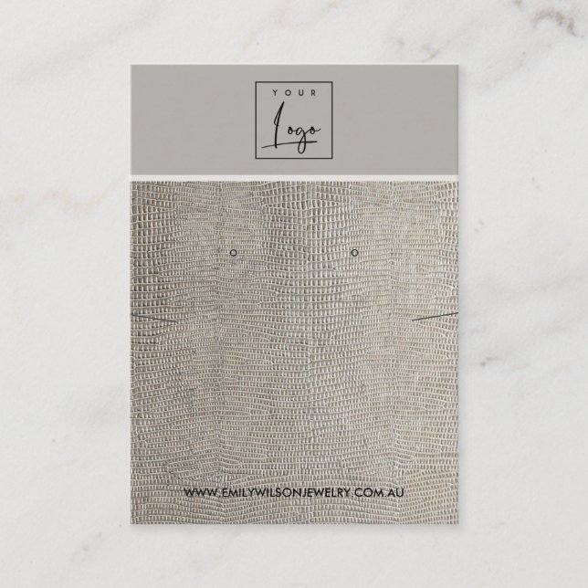 CARTE DE VISITE ÉCRAN DE REPOS EN CUIR D'ARGENT (Devant)