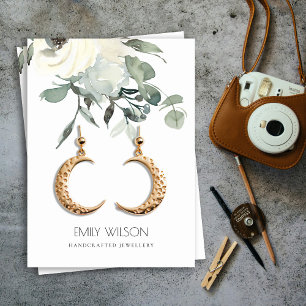 CARTE DE VISITE ÉCRAN DE RESTAURATION FLORALE BLANC EN IVOIRE DOU