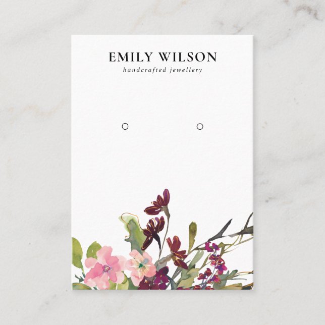 CARTE DE VISITE ÉCRAN DE RESTAURATION FLORALE ROSE DE BURGOUNDY GO (Devant)