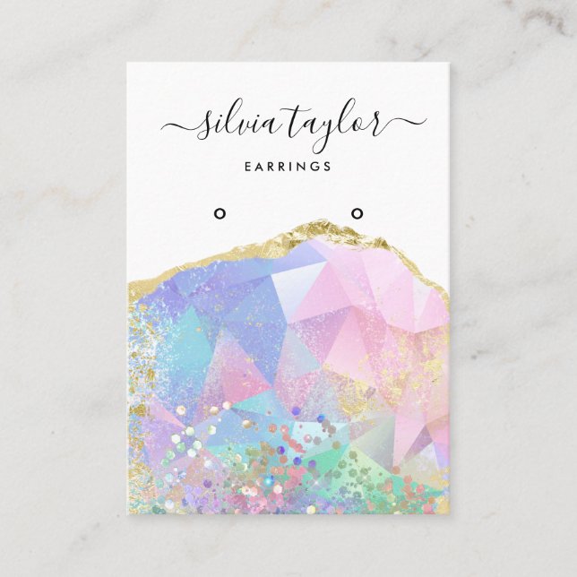 Carte De Visite Écran d'écoute de script holographique moderne (Devant)