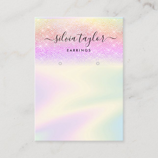 Carte De Visite Écran d'écoute de script holographique moderne (Devant)