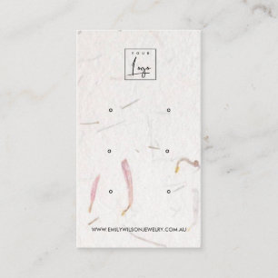 CARTE DE VISITE ÉCRAN D'ÉTIQUETAGE EN PETAL BLANC EN PAPIER 3 ÉTUD
