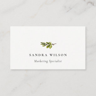 Carte De Visite Écran d'oreille à feuillage à branche de pin minim