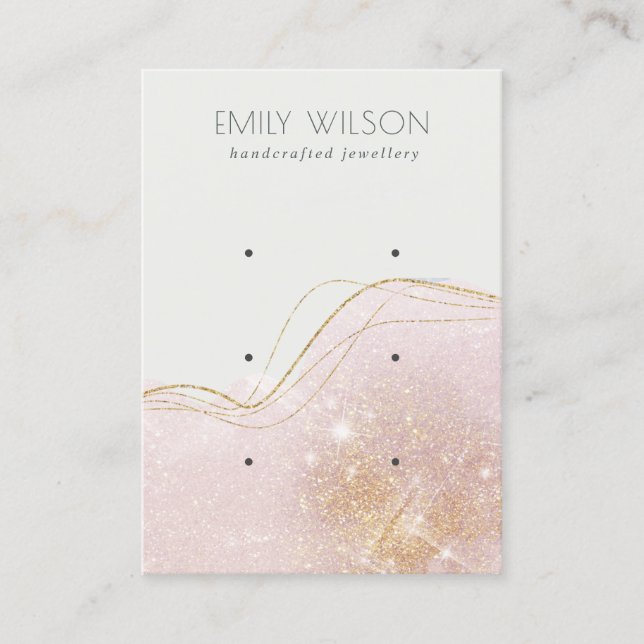 Carte De Visite Écran d'oreille Blush Gold Parties scintillant 3 A (Devant)