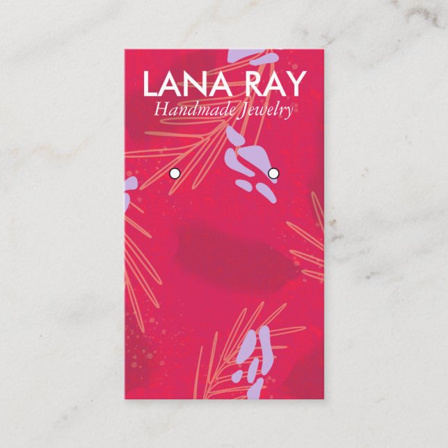 Carte De Visite Écran d'oreille botanique tropical moderne (Devant)