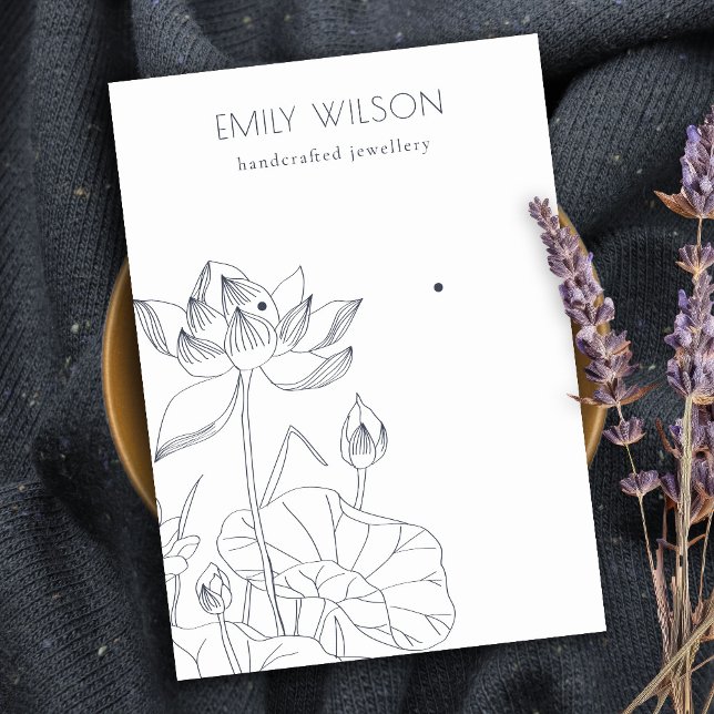 Carte De Visite Écran d'oreille Chic Nénuphar Floral (Créateur téléchargé)